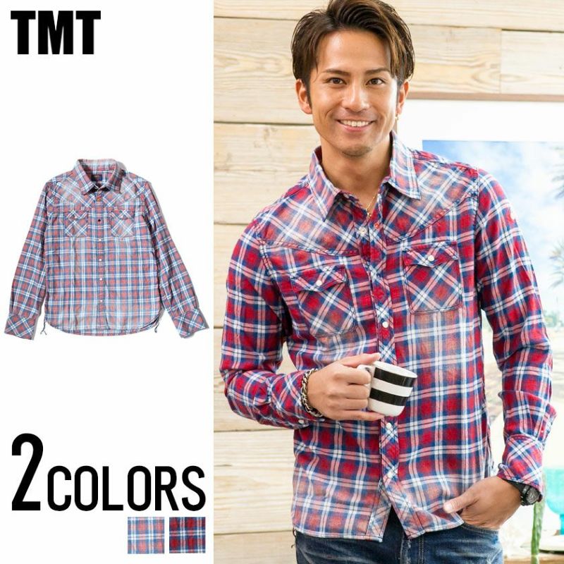 TMT(ティーエムティー)ORIGINAL INDIGO CHECK SHIRTS/全2色