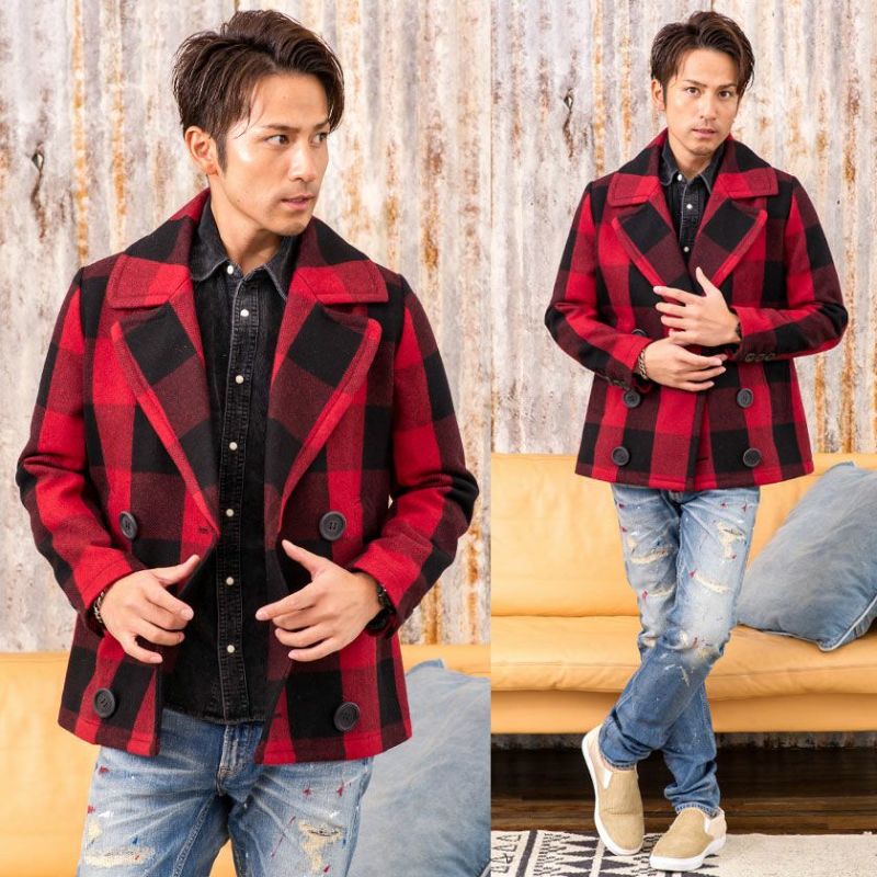 TMT(ティーエムティー)BUFFALO CHECK PEA COAT/全2色