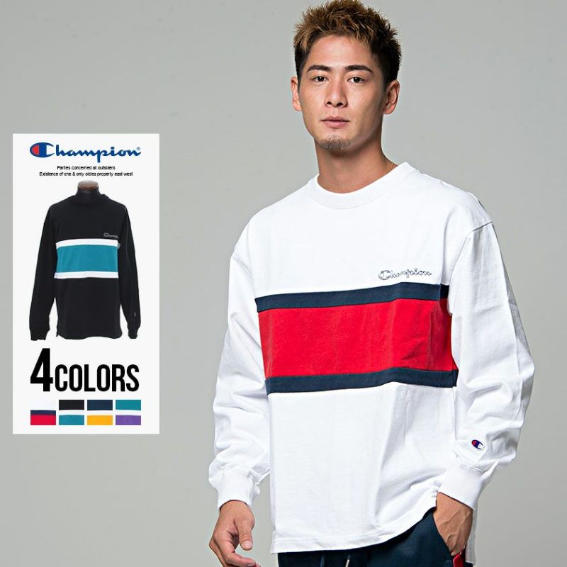 Champion(チャンピオン)切替デザインロングスリーブTシャツ /全4色