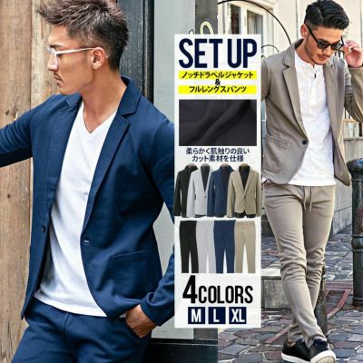 VICCI(ビッチ)カットテーラードジャケットセットアップ(フルレングスパンツ)/全4色