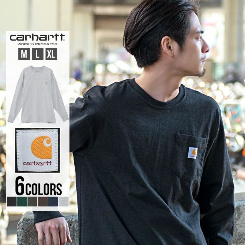 Carhartt(カーハート)ポケット付き長袖Tシャツ/全6色