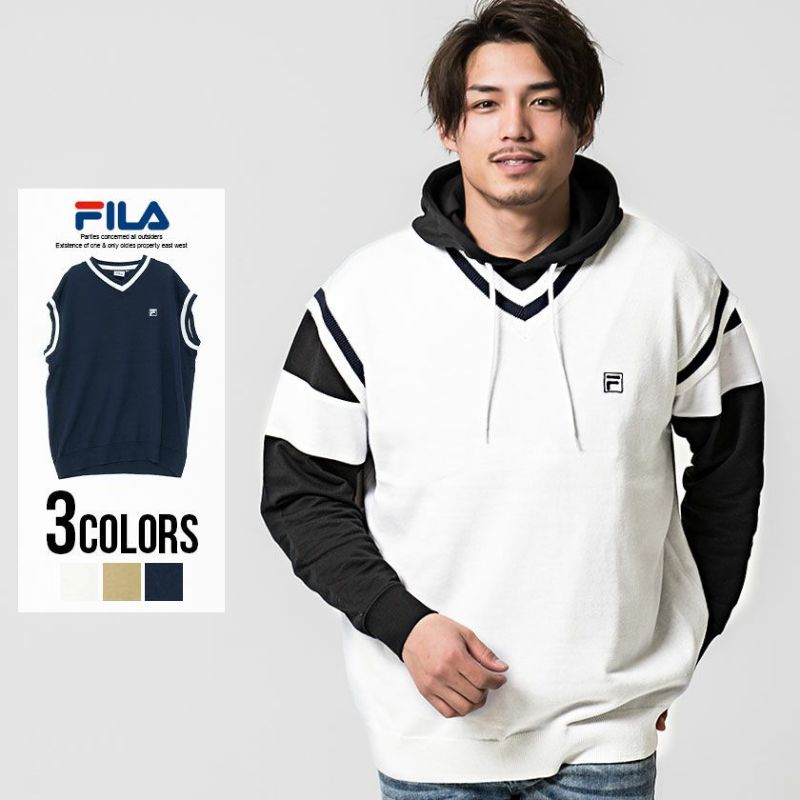 FILA(フィラ)Vネックニットベスト/全3色