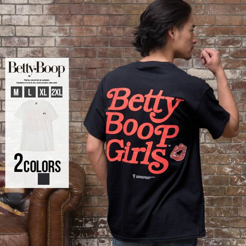 Betty Boop(ベティ・ブープ)デザインバックプリントTシャツ/全2色