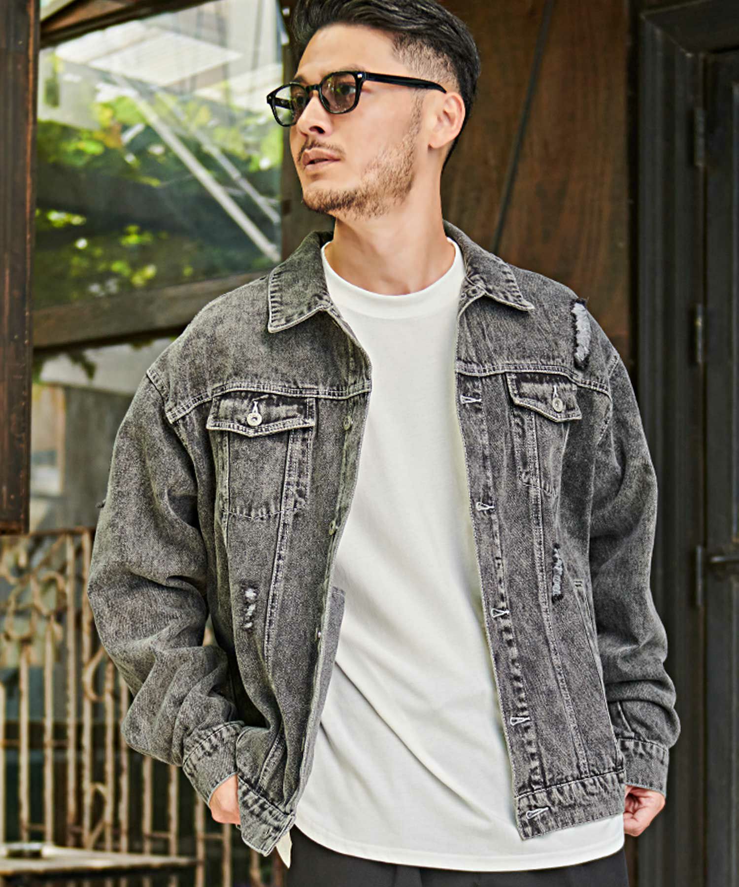 CavariA(キャバリア)ダメージ加工ビッグシルエットデニムジャケット/全3色