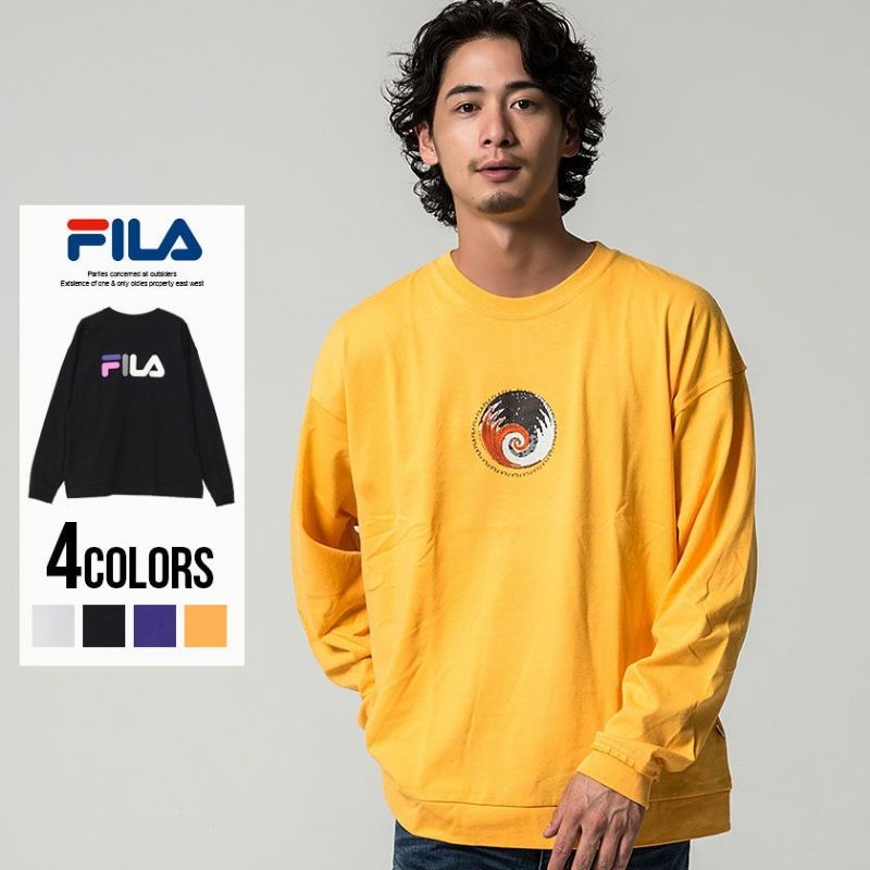 FILA(フィラ)刺繍×デザインプリント長袖リブTシャツ/全4色