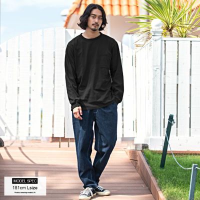 カジュアルなコーデに♪【LOUISVUITTON】クルーネックTシャツ Goodwear(グッドウェア)USAコットンポケット付きビッグ