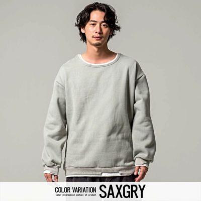 VICCI(ビッチ)フェイクレイヤード裏起毛ビッグトレーナー/全5色