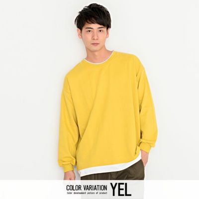 VICCI(ビッチ)裏毛フェイクレイヤードビッグトレーナー/全6色