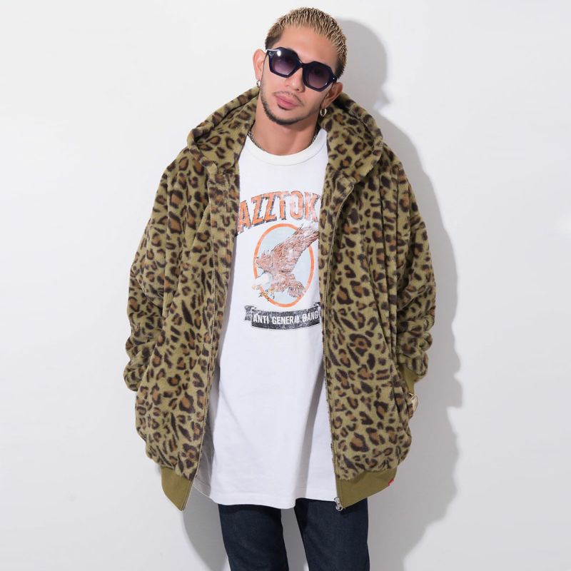 RAZZIS(ラズ)Leopard Zip-up fake fur hoodie / 2colors