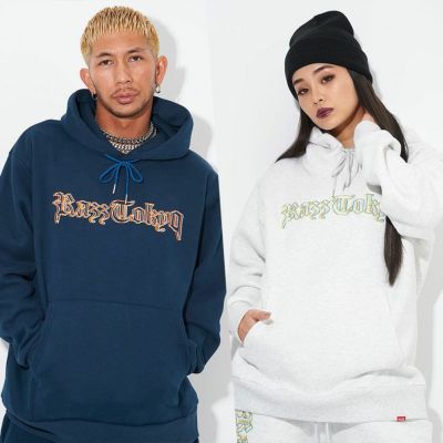 RAZZIS(ラズ)ロゴ刺繍入り裏起毛プルオーバーパーカー/全2色