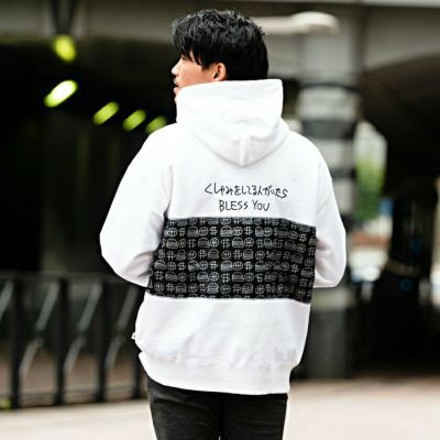 FILA(フィラ)バックナイロン貼付けヘヴィーウェイト長袖プルパーカー/全2色