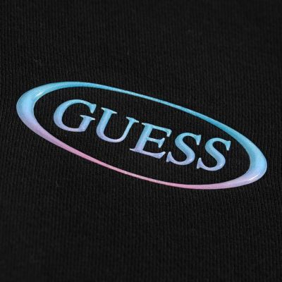 GUESS(ゲス)裏毛ジェルロゴプリント長袖プルオーバーパーカー/全3色