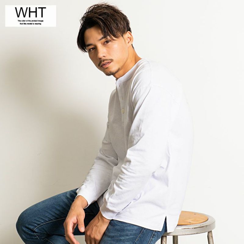 Goodwear(グッドウェア)USAコットンヘンリーネック長袖Tシャツ