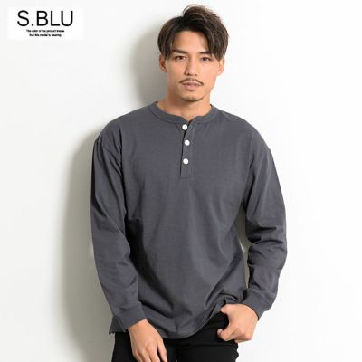 Goodwear(グッドウェア)USAコットンヘンリーネック長袖Tシャツ