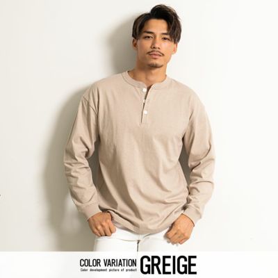 Goodwear(グッドウェア)USAコットンヘンリーネック長袖Tシャツ/全12色