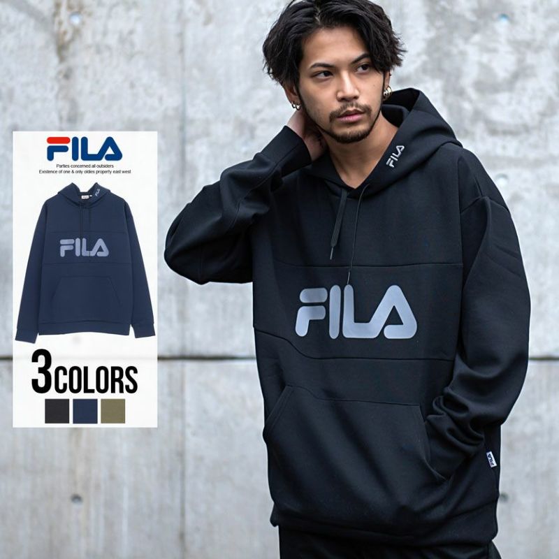 FILA(フィラ)ロゴプリントストレッチプルパーカー/全3色