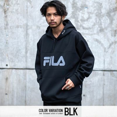 パーカー メンズ FILA(フィラ)ロゴプリントストレッチプルパーカー/全3色