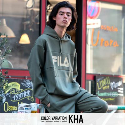 パーカー メンズ FILA(フィラ)ロゴプリントストレッチプル