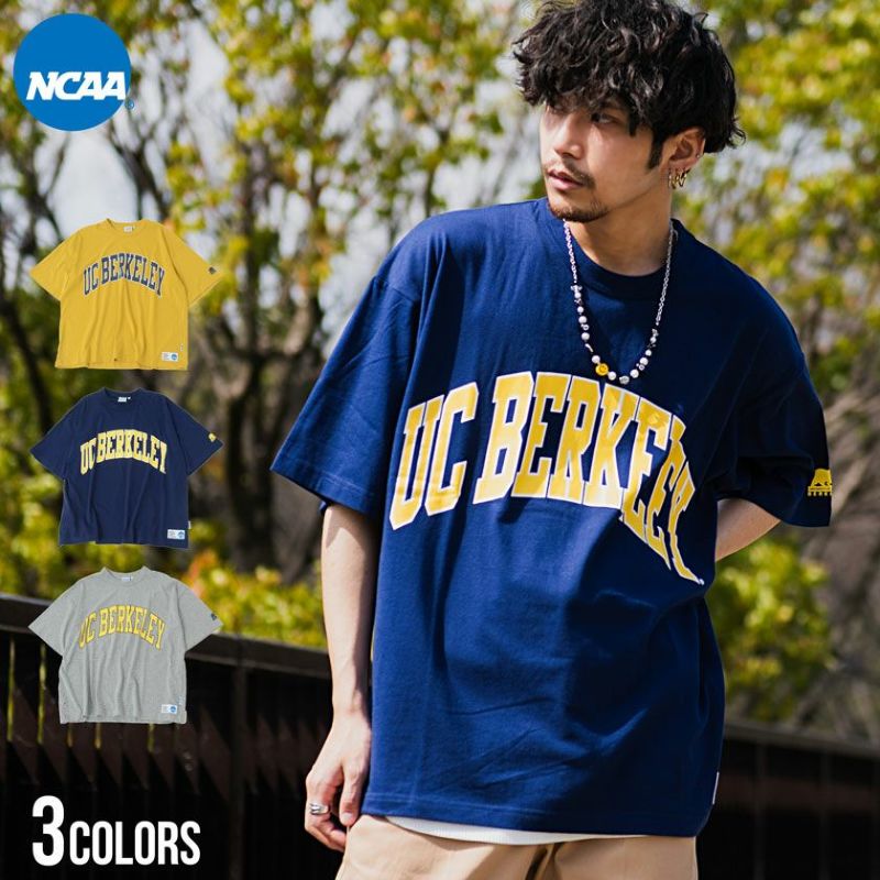 NCAA（エヌシーエーエー)カレッジロゴプリントクルーネック半袖ビッグTシャツ/全3色