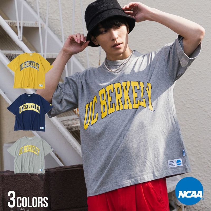 NCAA（エヌシーエーエー)カレッジロゴプリントクルーネック半袖ビッグTシャツ/全3色