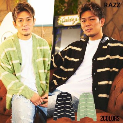 RAZZIS(ラズ)ロゴ刺繍ツイードシャツ/全2色