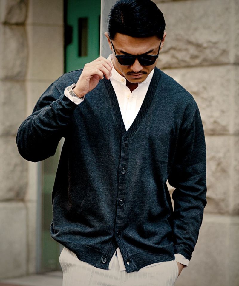 VICCI(ビッチ)セミルーズシルエットボタンカーディガン/全8色