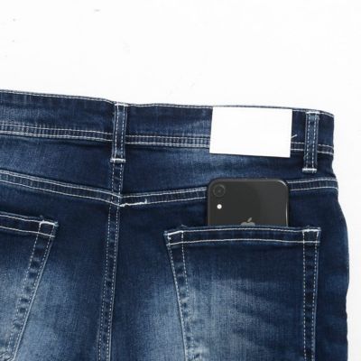 キャバリア　クラッシュダメージ加工　スキニーデニム　BLACK CavariA スキニーパンツ メンズ 黒 ブラックデニム ストレッチ