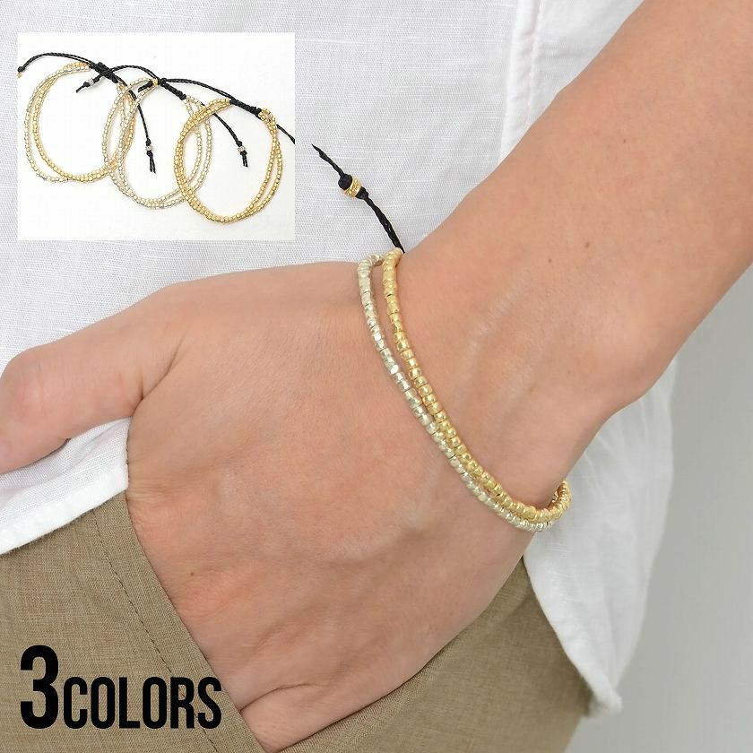 Bitter select(ビターセレクト)スリーカットビーズ2連ブレスレット/全3色