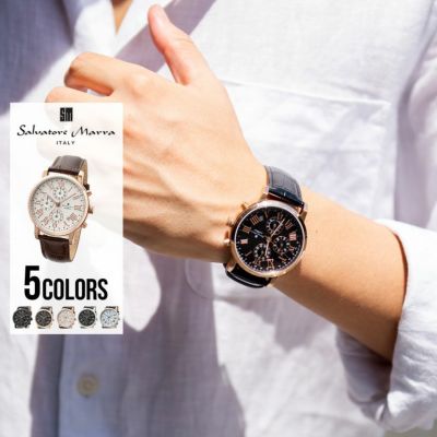 Salvatore Marra(サルバトーレマーラ)レザーベルトミニマル腕時計/全5色
