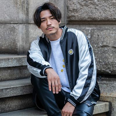 ブルゾン メンズ SMILEY FACE(スマイリーフェイス)フラワースマイル