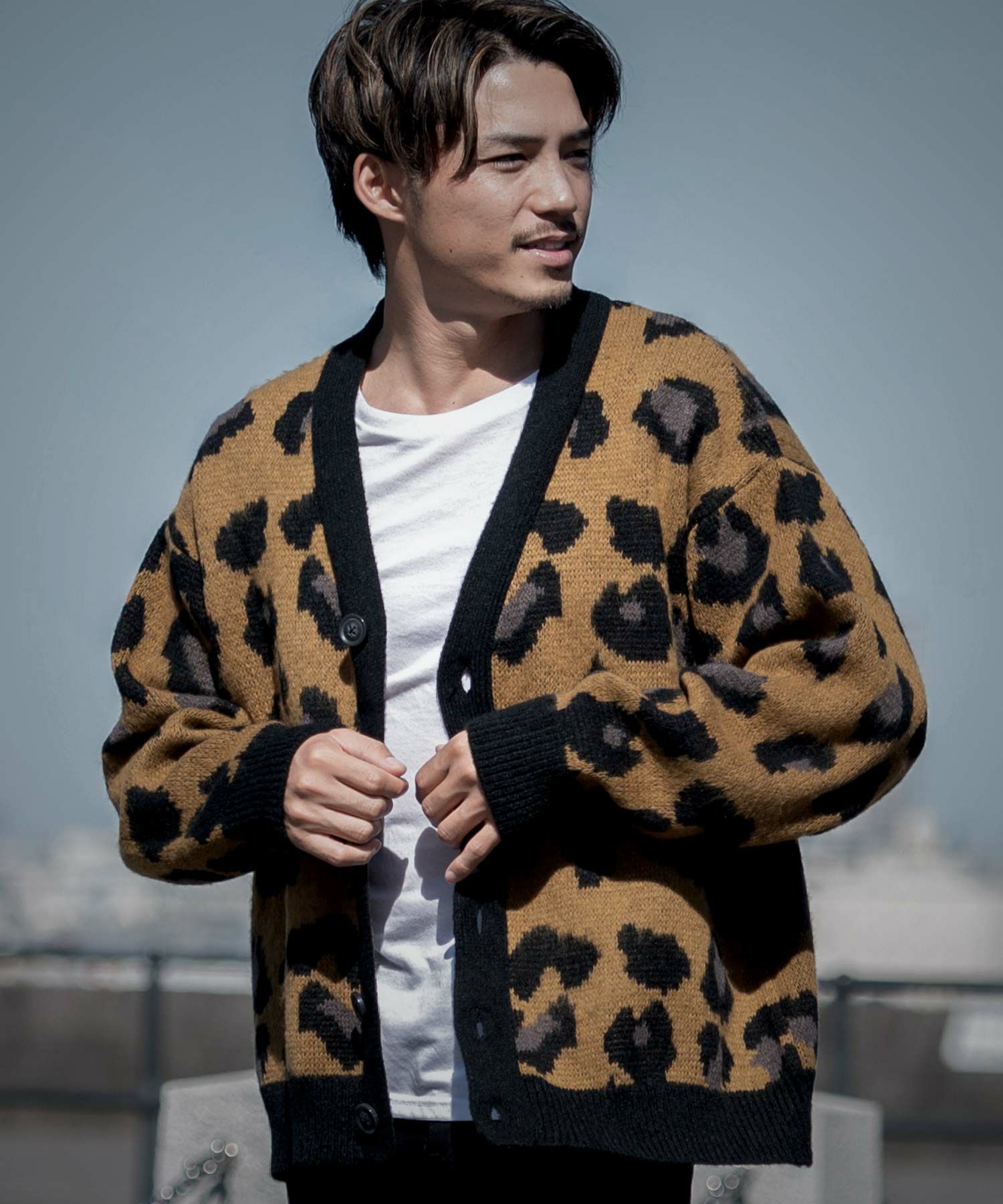 CavariA(キャバリア)起毛レオパード柄オーバーサイズカーディガン/全5色