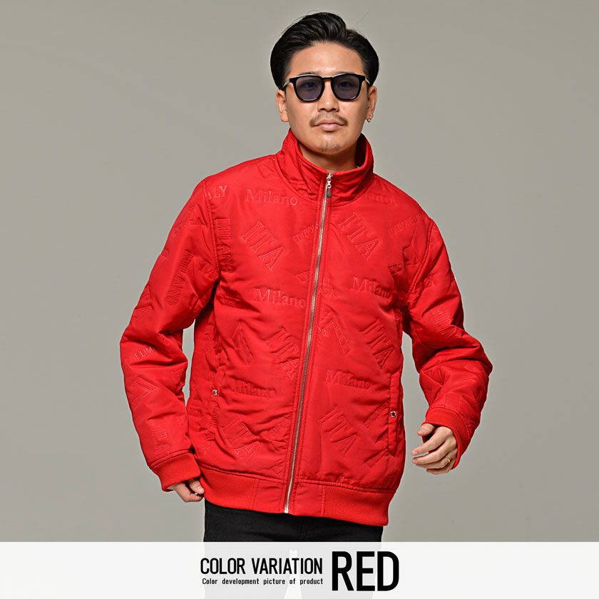 【送料無料】VIOLA(ヴィオラ)斜め文字圧着キルトフルZIP UPジャケット/全3色