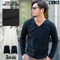 CavariA(キャバリア)ストライプテレコVネックロンTEE/全3色