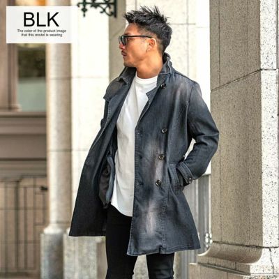 コート メンズ CavariA(キャバリア)ストレッチデニムトレンチコート/全3色
