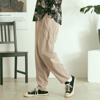 CavariA(キャバリア)チェーン付きツータックパンツ/全2色