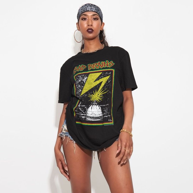 Merch Direct(マーチ ダイレクト)BAD BRAINS DISTRESSED CAPITOL MENS LIGHTWEIGHT T-SHIRT/全1色