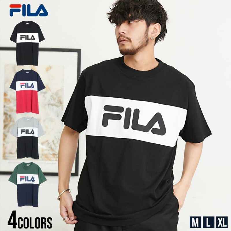 FILA(フィラ)ロゴ切り替え半袖Tシャツ/全4色