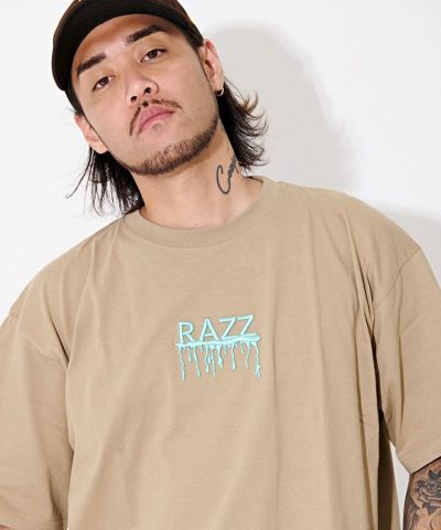 RAZZIS(ラズ)ドロッピングロゴ3D刺繍半袖Tシャツ/全3色