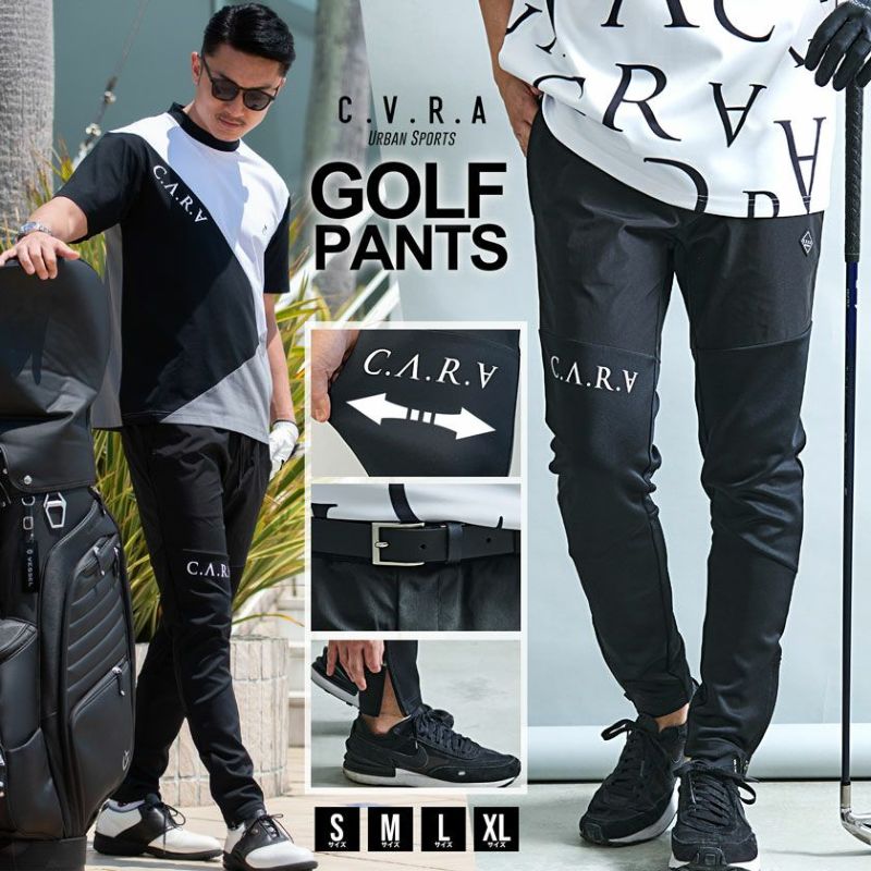 C.V.R.A(シーブイアールエー)光沢ロゴ布帛切替アクティブパンツ/全1色