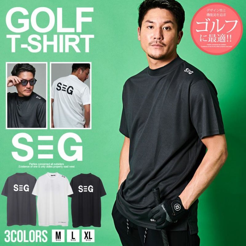 SHI-JYOMAN GOLF(シジョマン)肩プリント半袖モックネックTEE/全3色