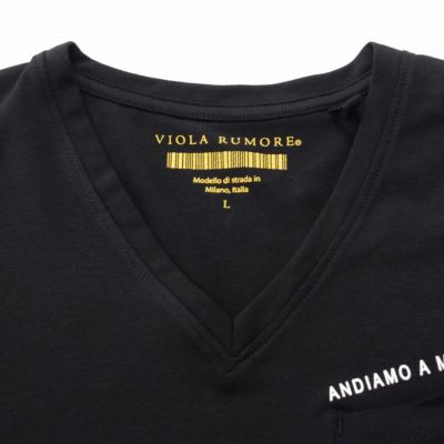 VIOLA(ヴィオラ)布帛ポケット付きＶネック半袖Tシャツ/全3色