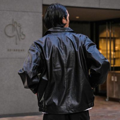 ブルゾン メンズ CavariA(キャバリア)オーバーサイズPUレザーJKT/全1色