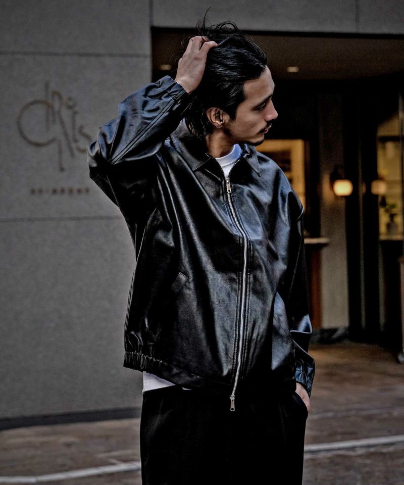 ブルゾン メンズ CavariA(キャバリア)オーバーサイズPUレザーJKT/全1色