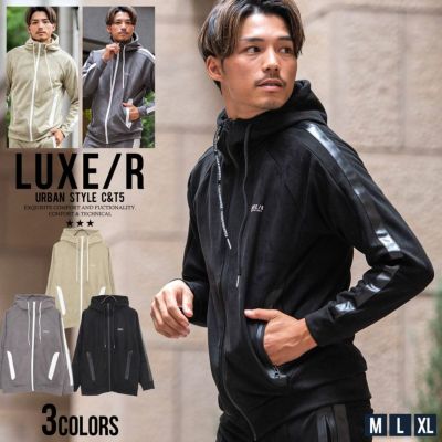 LUXE／R(ラグジュ)メッシュ切替ZIP長袖パーカー/全2色