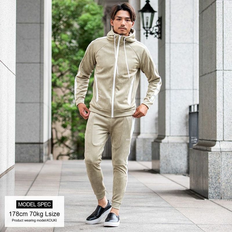 LUXE／R(ラグジュ)スエード切替えZIPパーカー/全3色