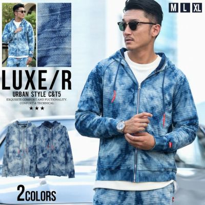 LUXE／R(ラグジュ)ふくれジャガード貼り付けZIP長袖パーカー/全3色