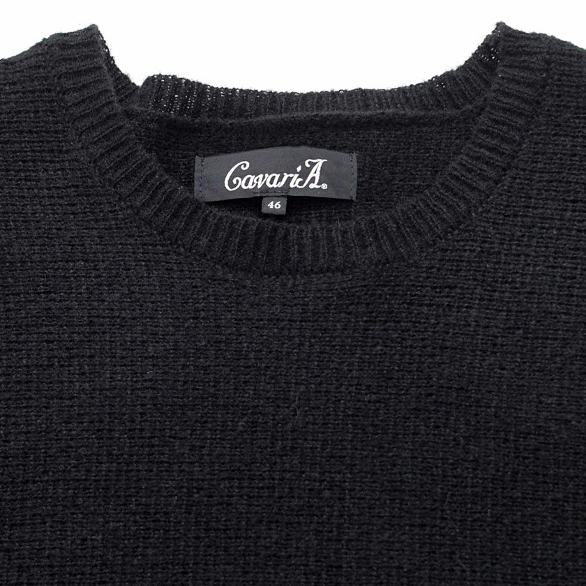 CavariA(キャバリア)ポリMIXミラノリブドルマンクルー長袖ニット/全5色