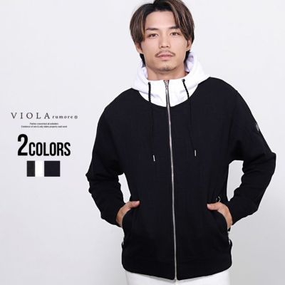 VIOLA(ヴィオラ)プリント入り切替フルジップアップ長袖パーカー/全2色