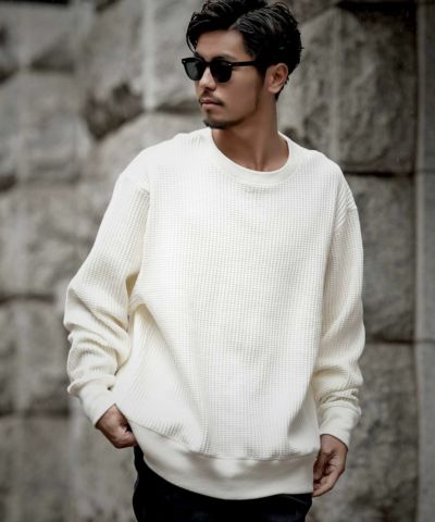 JEMORGAN LONG JOHNS(ジェーイーモーガンロングジョーンズ)ビッグシルエットビッグワッフルクルー長袖Tシャツ/全12色