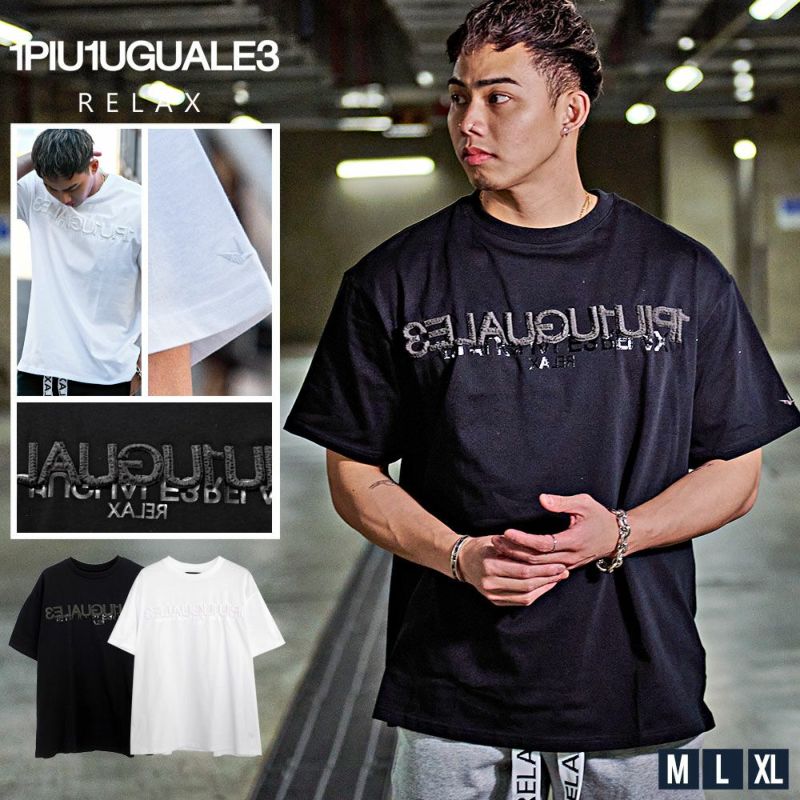 1PIU1UGUALE3(ウノ ピゥ ウノ ウグァーレ トレ)RELAX クルーネック WIDE LOGO T-SHIRT 半袖/全2色